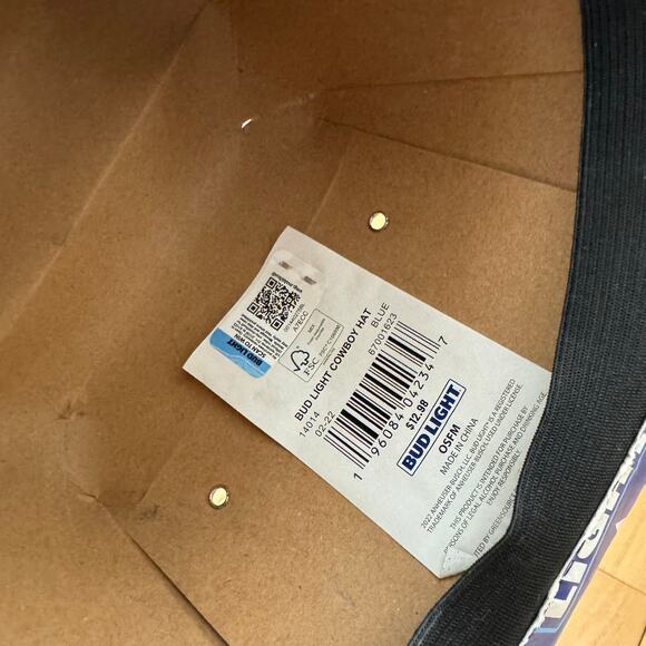 Bud Light Cowboy Hat Paper Blue Set of 2 - Picture 5 of 10